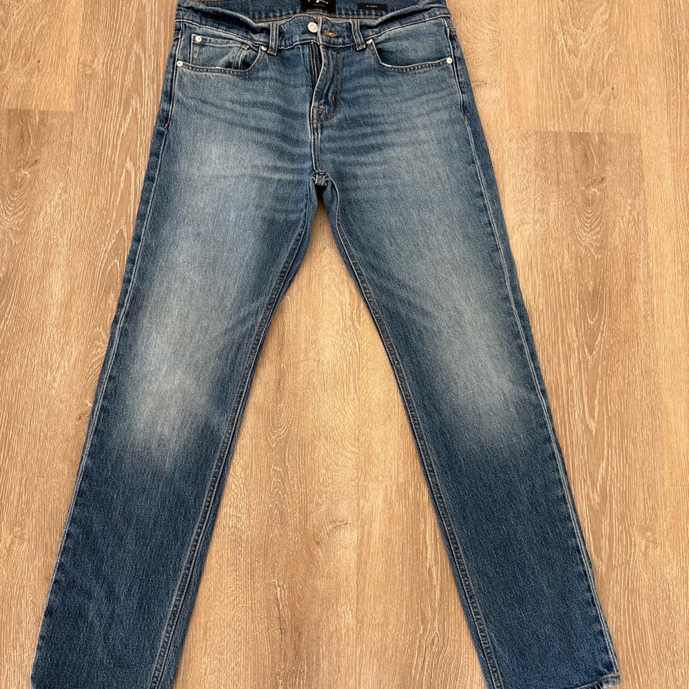 7 For All Mankind Mens Jeans 33x32 Blue Slimmy Straight Leg Faded